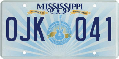MS license plate OJK041