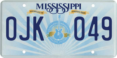 MS license plate OJK049