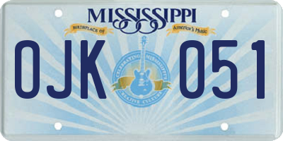 MS license plate OJK051