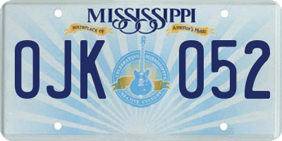 MS license plate OJK052
