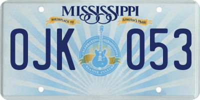 MS license plate OJK053