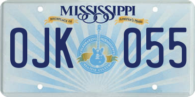 MS license plate OJK055