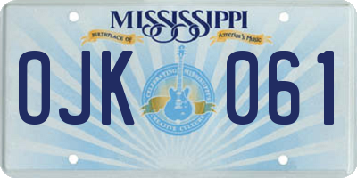 MS license plate OJK061