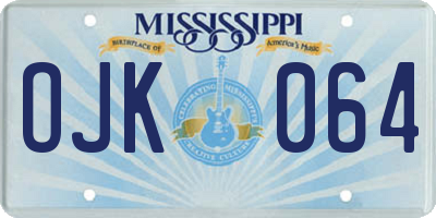 MS license plate OJK064
