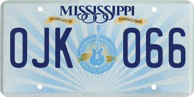 MS license plate OJK066