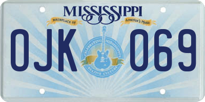 MS license plate OJK069