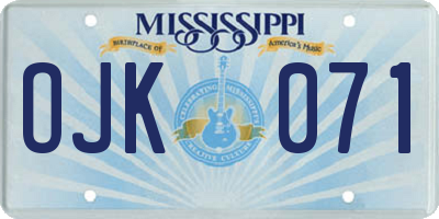 MS license plate OJK071
