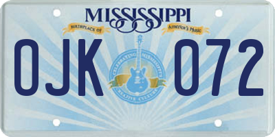 MS license plate OJK072