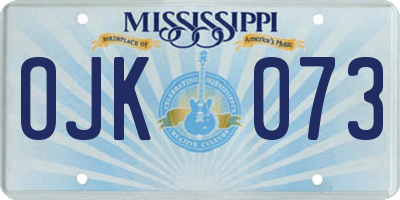 MS license plate OJK073