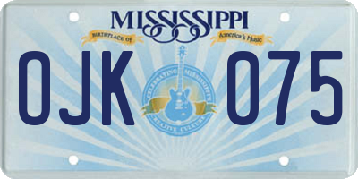 MS license plate OJK075