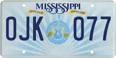 MS license plate OJK077