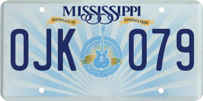 MS license plate OJK079