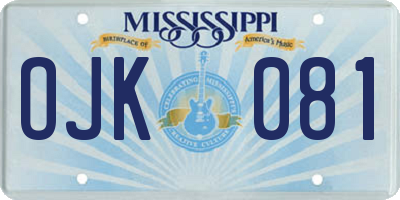 MS license plate OJK081