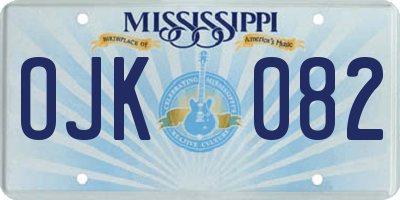 MS license plate OJK082