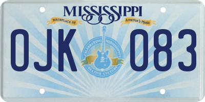 MS license plate OJK083