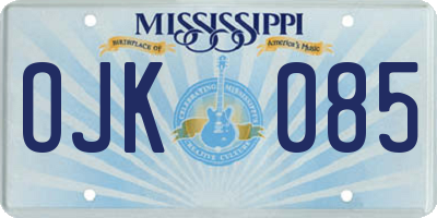 MS license plate OJK085