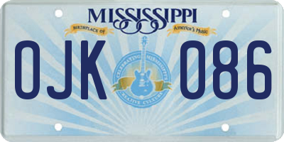 MS license plate OJK086