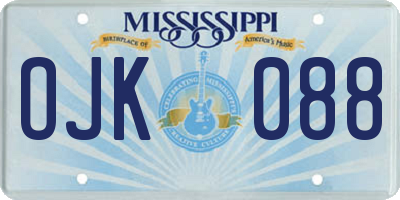 MS license plate OJK088