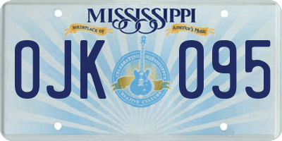 MS license plate OJK095