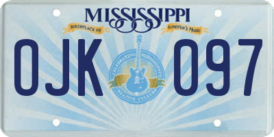 MS license plate OJK097
