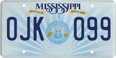MS license plate OJK099