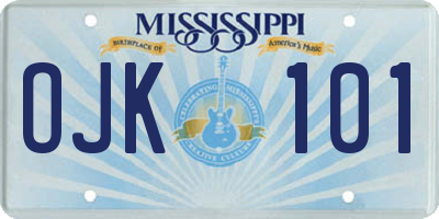 MS license plate OJK101