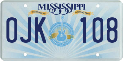 MS license plate OJK108