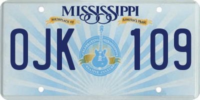 MS license plate OJK109