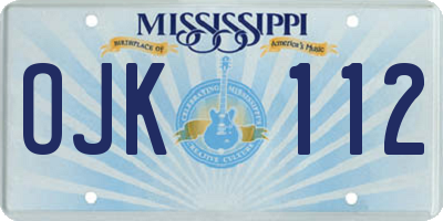 MS license plate OJK112