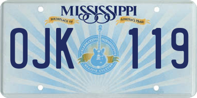 MS license plate OJK119