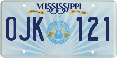 MS license plate OJK121