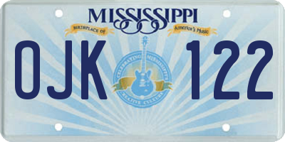 MS license plate OJK122