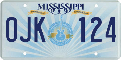 MS license plate OJK124