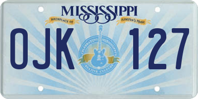MS license plate OJK127