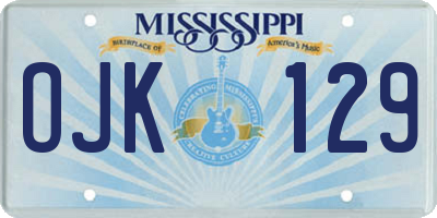MS license plate OJK129