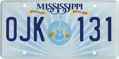 MS license plate OJK131