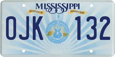 MS license plate OJK132