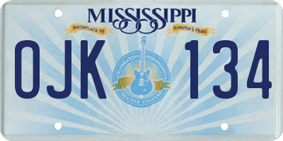 MS license plate OJK134