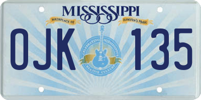 MS license plate OJK135