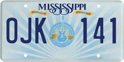MS license plate OJK141