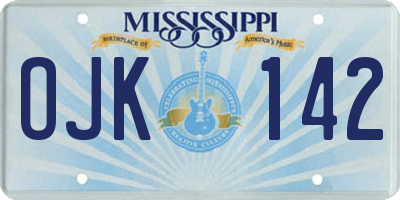 MS license plate OJK142