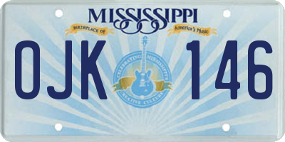 MS license plate OJK146