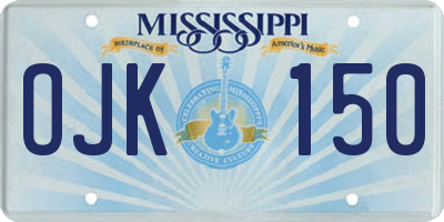 MS license plate OJK150