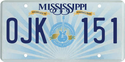 MS license plate OJK151