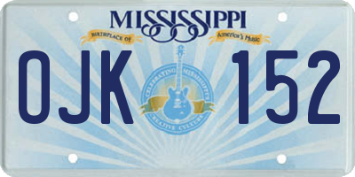 MS license plate OJK152