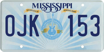 MS license plate OJK153