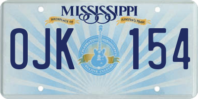 MS license plate OJK154