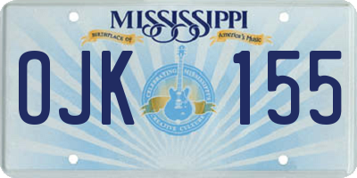 MS license plate OJK155