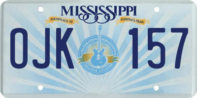 MS license plate OJK157