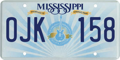 MS license plate OJK158